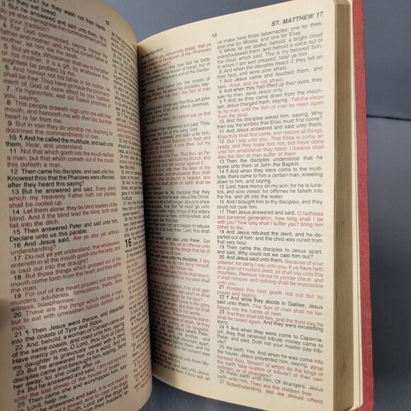 The Holy Bible KJV Old & New Testament Book Red 1989 Words Of Christ In Red - Picture 6 of 15